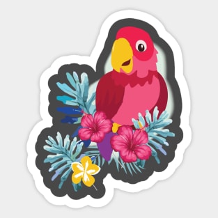 Lovely Parrot Print Sticker